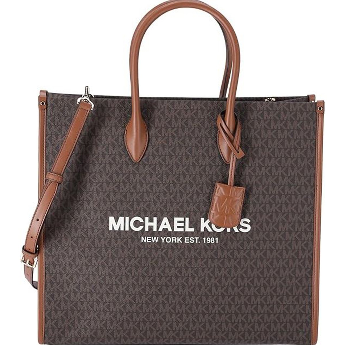 Michael Kors Mirella Large Signature MK Tote Bag (Brown MK