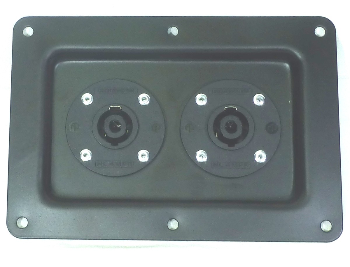 One Large Metal Speaker Jack Plate w/ 2 Genuine Neutrik SpeakOn