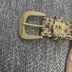 Michael Kors Belt Small  Leather Circle MK Logo Gold Buckle — photo 1