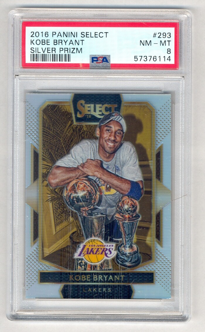 KOBE BRYANT 2016 PANINI SELECT SILVER PRIZM #293 PSA 8 NM-MINT