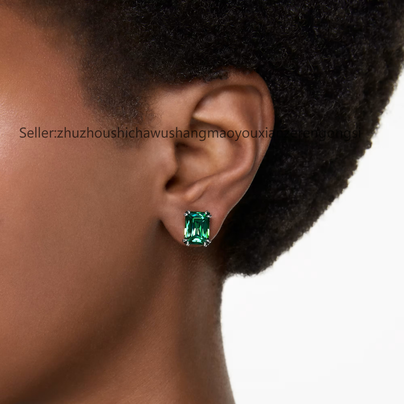 New Stilla stud earrings Rectangular cut, Green, … - image 6