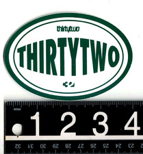 Thirtytwo Snowboarding Sticker 4 in x 2.75 in Green/White 32 Decal