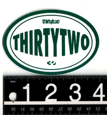 Thirtytwo Snowboarding Sticker 4 in x 2.75 in Green/White 32 Decal