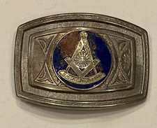 Vintage Masonic Square and Compass Brass Belt Buckle