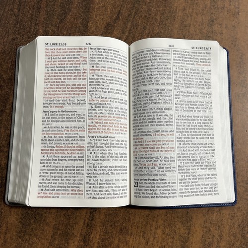 KJV Personal Size Giant Print Reference Bible - Blue / Gray Imitation Leather - Picture 5 of 5