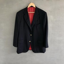 Men Isaia Napoli Blazer Navy Wool 46 / 3XL / 54