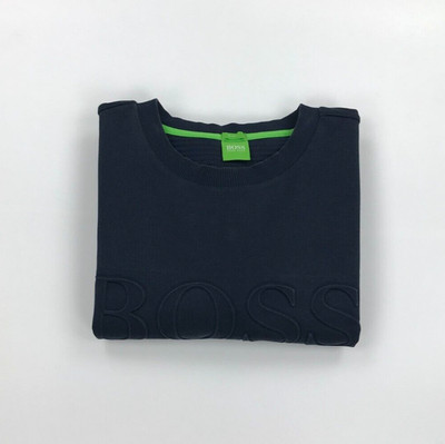 Herren Marineblau Boss Hugo Boss Sweatshirt Große L Slim Fit Salbo Spellout B
