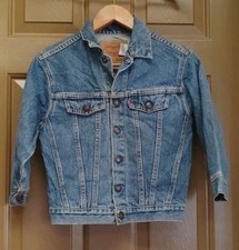 VINTAGE Levi's Youth Sz 7 Denim Jacket Trucker 90s