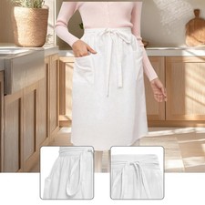 Weiße Lange Schürze Schlichtes Dienstmädchenkleid Kostüm für Kellnerin