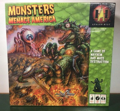 Sealed 2005 wizards of the coast monsters menace America board game Avalon hill