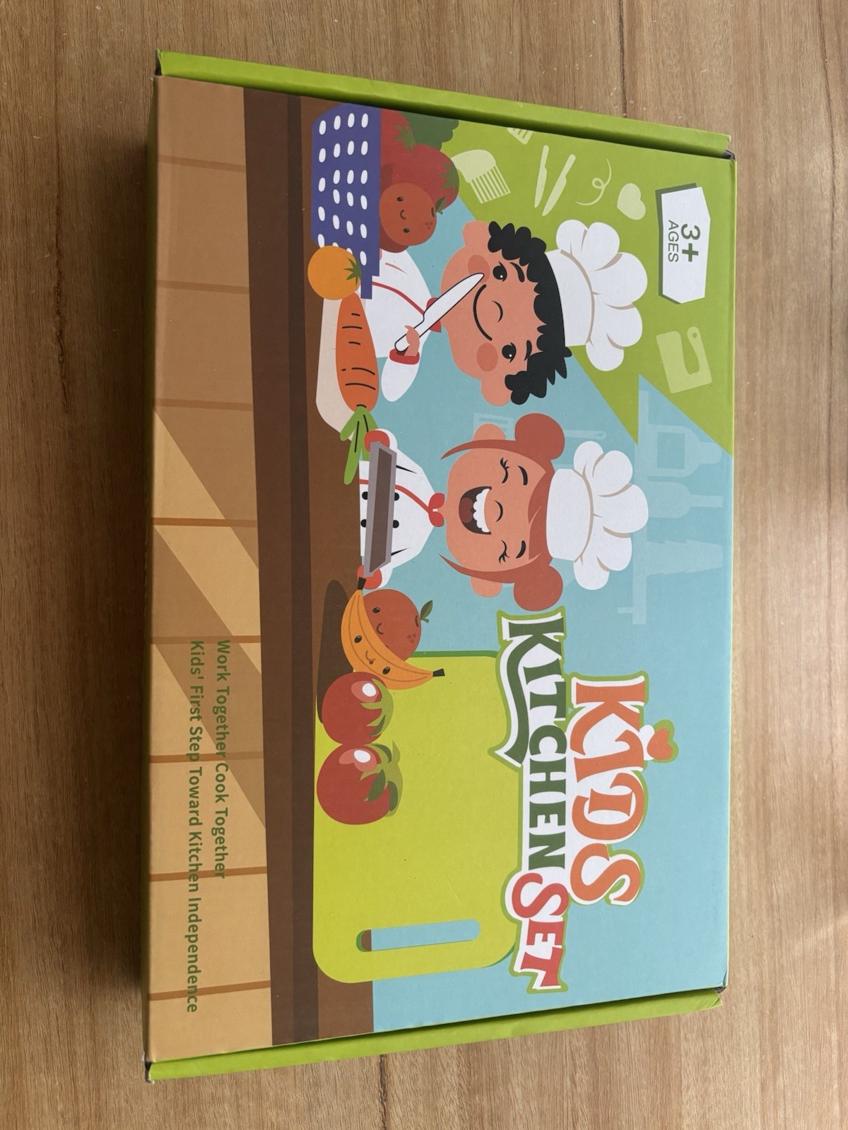 Kit couteaux cuisine Montessori enfant vert pastel idée cadeau d'anniversaire