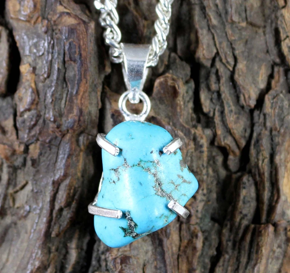 Colgante natural Arizona azul turquesa 15,50 quilates/17 mm piedra preciosa certificado en bruto Foto 3 de 4