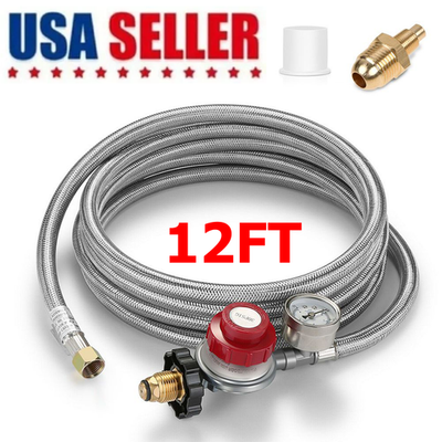 #ad #ad 12FT Hose High Pressure 30PSI Adjustable Propane Regulator with Gauge Indicator. $33.00