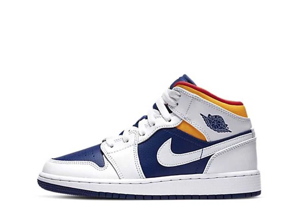 NIKE AIR JORDAN 1 MID GS BIANCO GIALLO NAVY mai usata