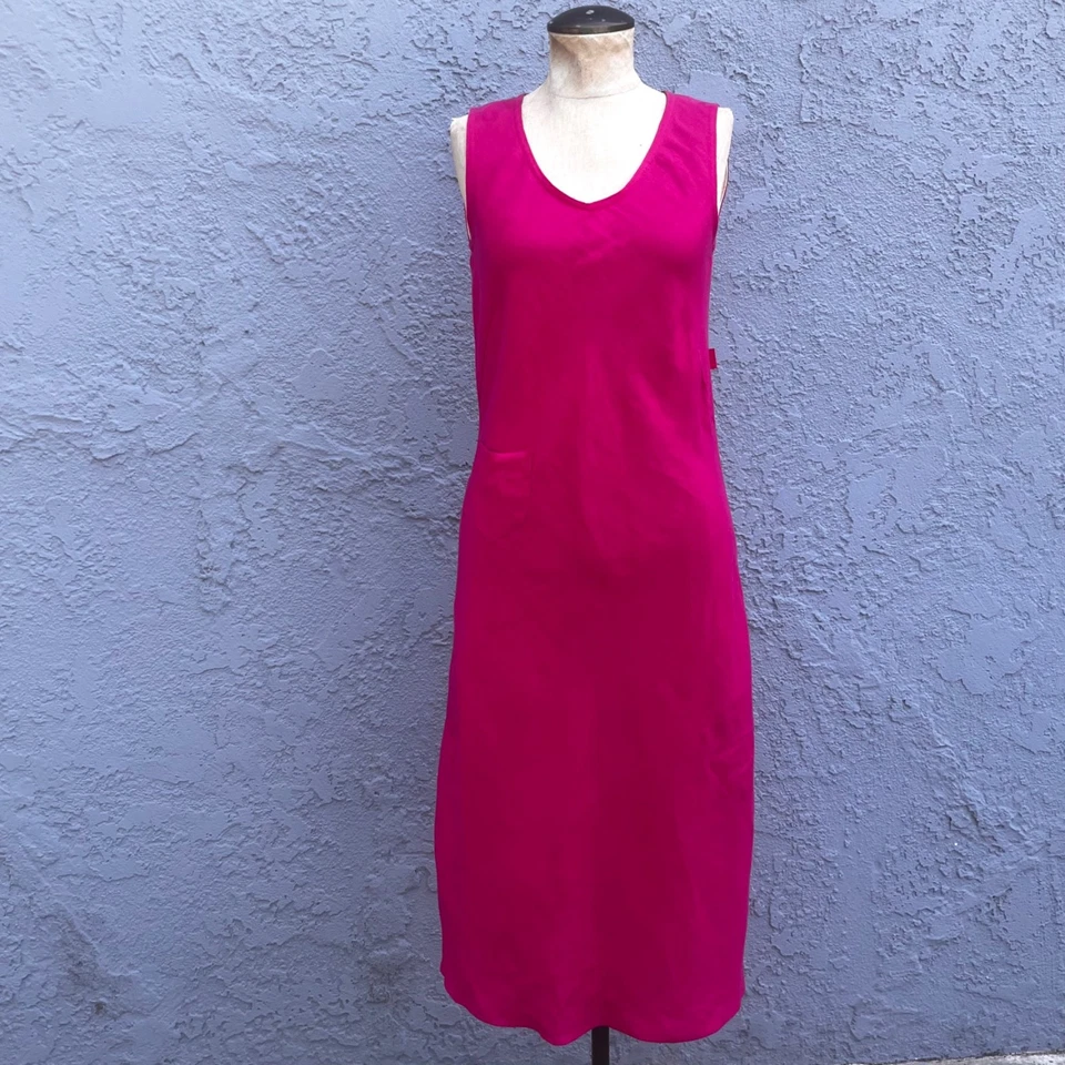 Vestido Oilily Vintage Rosa Lino Midi Mujer Pequeño Años 90 Ropa Foto 3 de 4