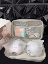 FEBFOXS Purple Breast Pump Hands Free, 2 Pack Breastfeeding Pump