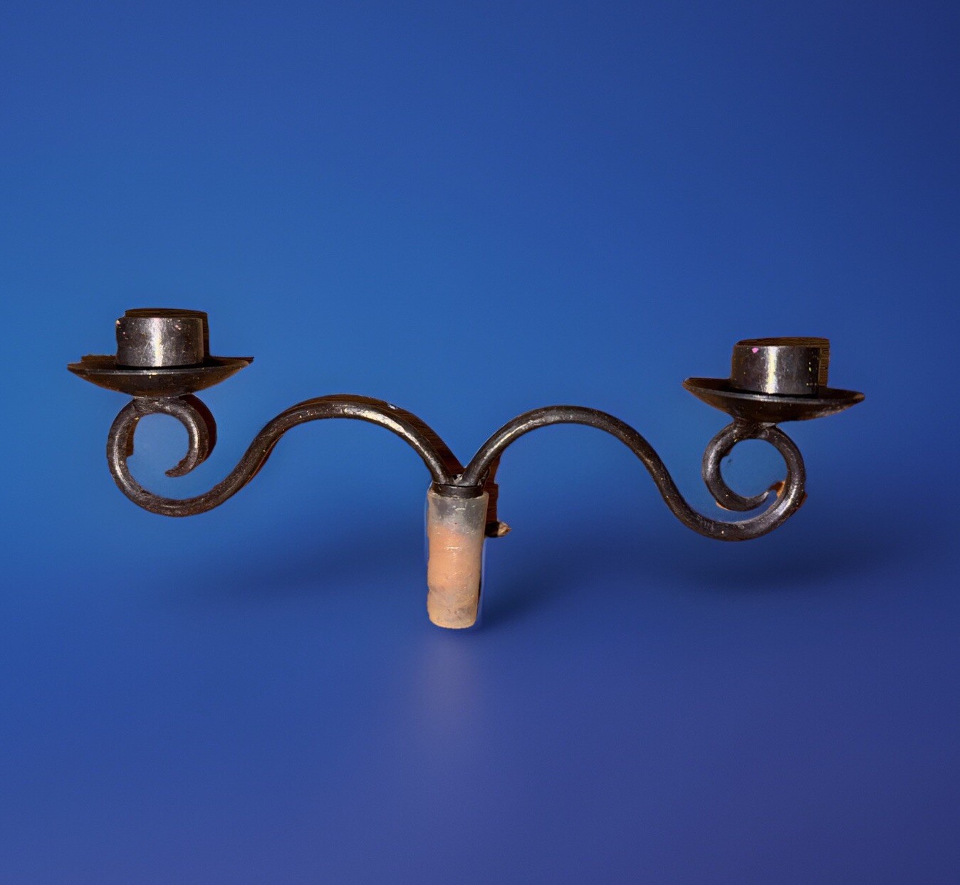 Wrought Iron Bottelabra Double Wine Bottle Insert Tapered Ca