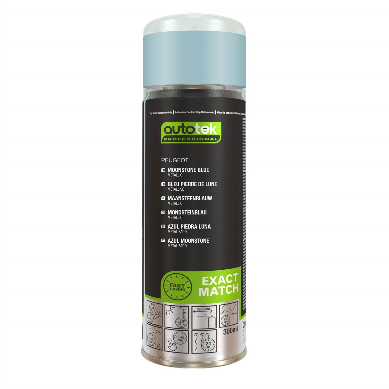 Autotek Peugeot Moonstone Blue Fast Drying Aerosol Spray Paint 300ml
