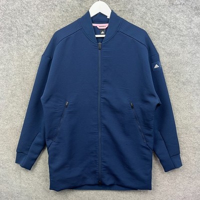 Adidas Jacke Herren mittelblau Eden Park Paris Rugby Bomber gerippt Track Top