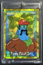 TONY FAST SR. 2025 TOPPS CHROME SPONGEBOB SAPPHIRE #154 GOLD REFRACTOR 6/50
