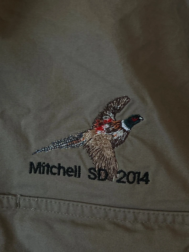 Cabelas Hunting Shirt Mens L Tan Camo Embroidered Patch Logo Camouflage Western - Image 2 of 4