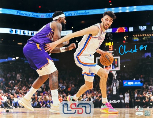 Chet Holmgren OKC Thunder Signed Rookie Stats 16x20 Photograph Photo USA SM JSA