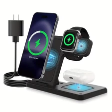 3-in-1 15W Fast Wireless Charging Station for iPhone, iWatch & AirPods