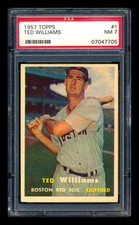 1957 TOPPS BASEBALL #1 TED WILLIAMS RED SOX HOF LEGEND PSA 7 NEAR MINT! NICE!