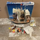 Vintage 1974 Geobra Playmobil Pirate Ship Playset Incomplete Missing Parts