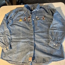 VINTAGE Disney Store Mickey & Friends Denim Shirt Embroidered  L