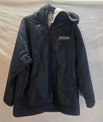 Vintage 90s Nike Men's Medium Reversible Puffer Jacket Black Gray 
