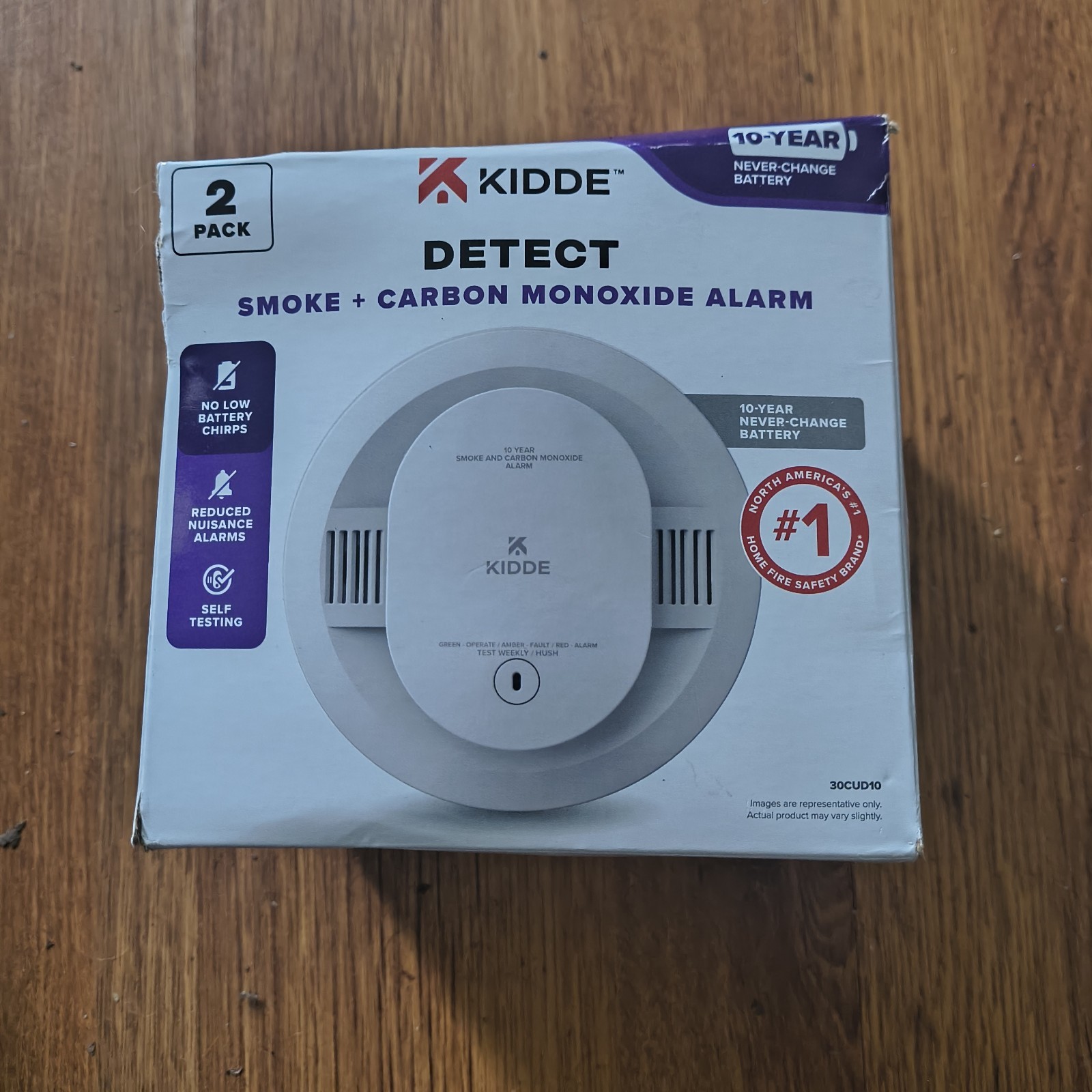 (2) Kidde Smoke & Carbon Monoxide Detector 30CUD10-V 10yr Battery VOICE ALERTS