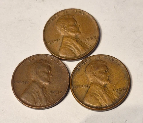 1939 P D S Lincoln Cent, Penny Very Fine