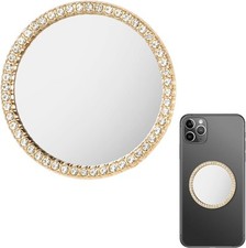 Mirror Decal for Smartphone, Adhesive Phone Charm 2.1"L x 2.1"W, Black