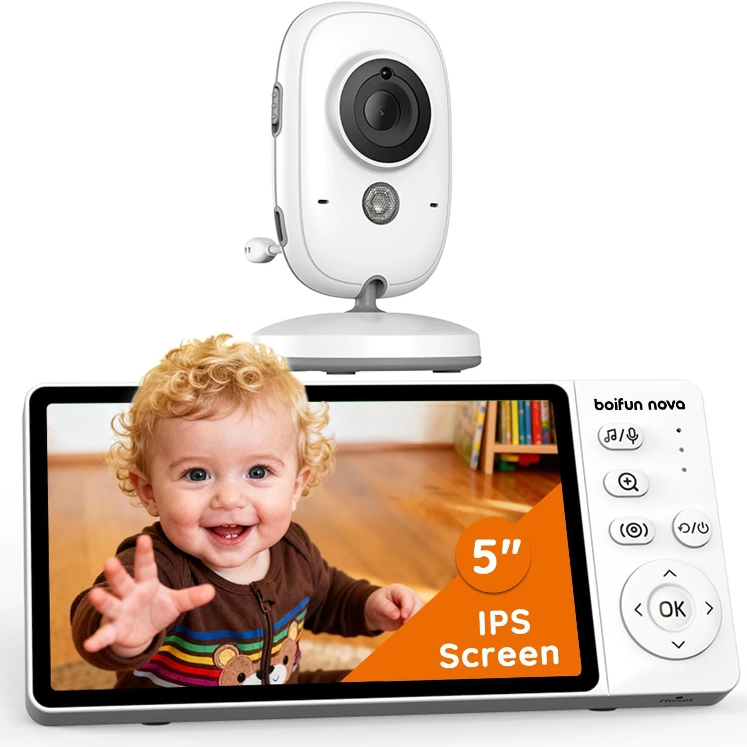 Boifun Video Baby Monitor with 2 Cameras, 720P IPS Screen,VOX Mode, No WiFi, UK