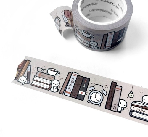 TCMC The Coffee Monsterz Co Classic Bookshelf Washi Tape Roll 2024 Q4 Sub