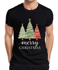 Merry Christmas Xmas Trees Christmas Tree Trio Festive Vintage Mens T-Shirt