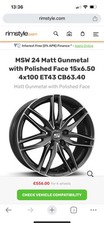Alloy wheels - MSW 24 Matt Gunmetal with Polished Face 15x6.50 4x100 ET43