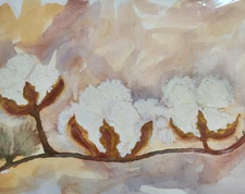 Cotton Abstract Colorful Modern Unique Bold Art Watercolor Mixed Media Paper