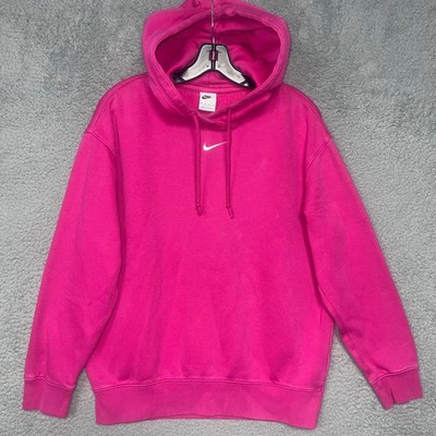 Nike Phoenix Fleece Hoodie Womens Sz XS Pink Center Swoosh Sportswear Barbiecore