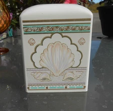 Vintage Plastic Tissue Box Holder Saturday Knight Ltd Shell Beach Reef Theme