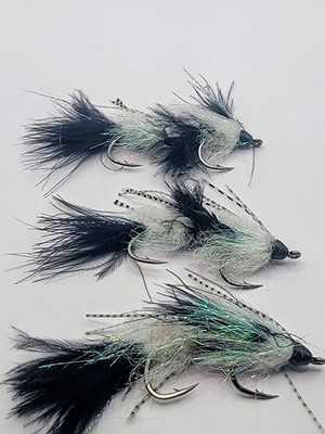 Articulated BLACK Wooly Bugger Streamer Flies Trout  STEELHEAD Fly Fishing QTY 3