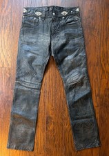 RRL Leather 5-Pocket Jeans Beaded Boot Stitch