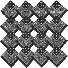 16 Pcs Bandanas Multi-Purpose Bandanas Paisley Cowboy Polyester Headbands 22X22