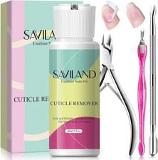 Saviland Upgraded Cuticle Remover Tools Set, 60ml Liquid... 