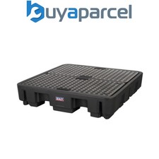 Sealey DRP18 4 Drum Polyethylene Barrel Bund/Spill Pallet 1380 x 1290 x 280mm