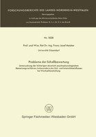 Probleme Der Schallbewertung Franz Josef Meister