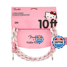 Fender x Hello Kitty White Pink Woven Guitar Cable 10ft