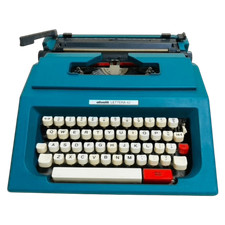 Olivetti Lettera 42 Typewriter Blue Green Decor Antique Retro Junk Condition thumbnail