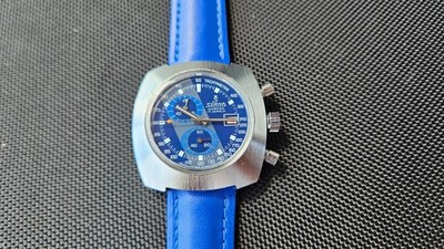 Sorna Chronograph 17 jewels EB 8420 vintage manual wind blue dial